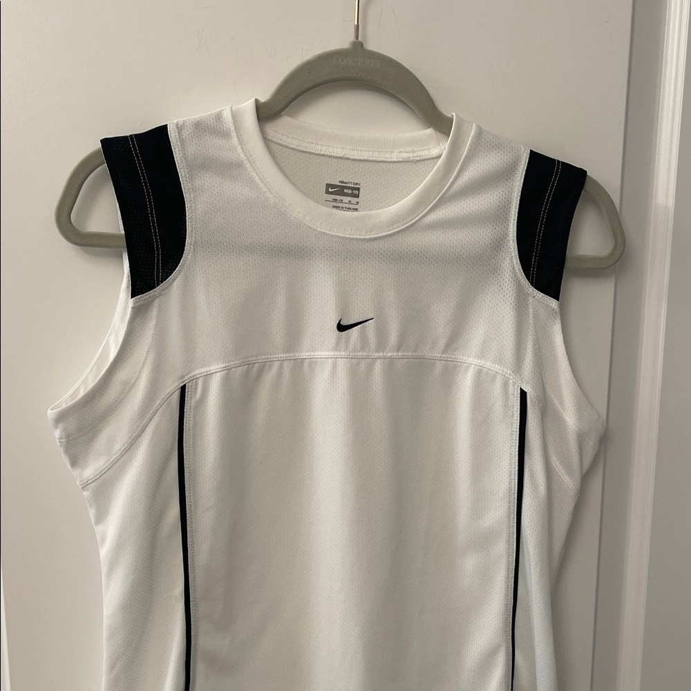 Nike Womens White and Black Athletic Tank